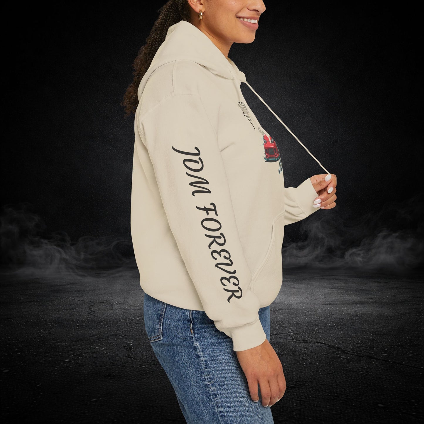 JDM Forever Hoodie — Red Sports Car Graphic Streetwear