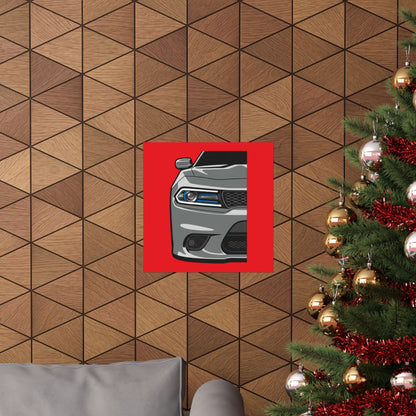 Muscle Car Front View Matte Poster — Automotive Wall Art for Garage & Man Cave