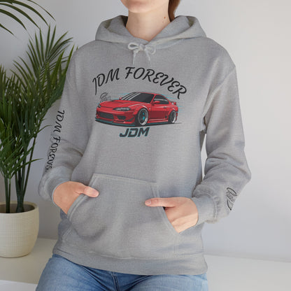 JDM Forever Hoodie — Red Sports Car Graphic Streetwear