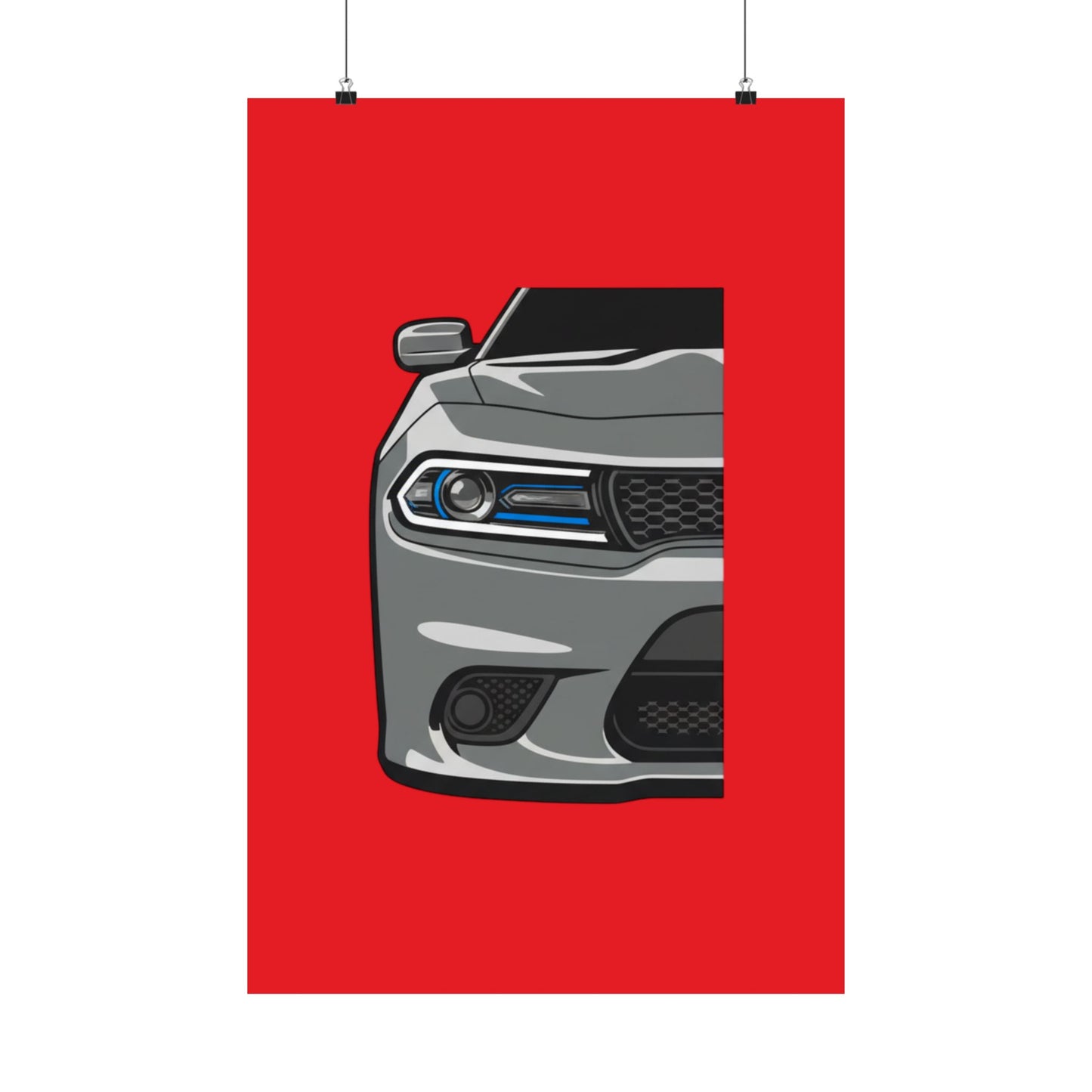 Muscle Car Front View Matte Poster — Automotive Wall Art for Garage & Man Cave