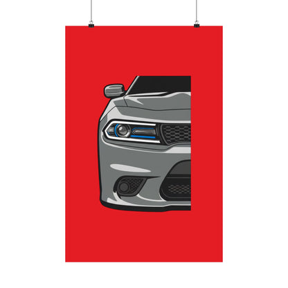 Muscle Car Front View Matte Poster — Automotive Wall Art for Garage & Man Cave