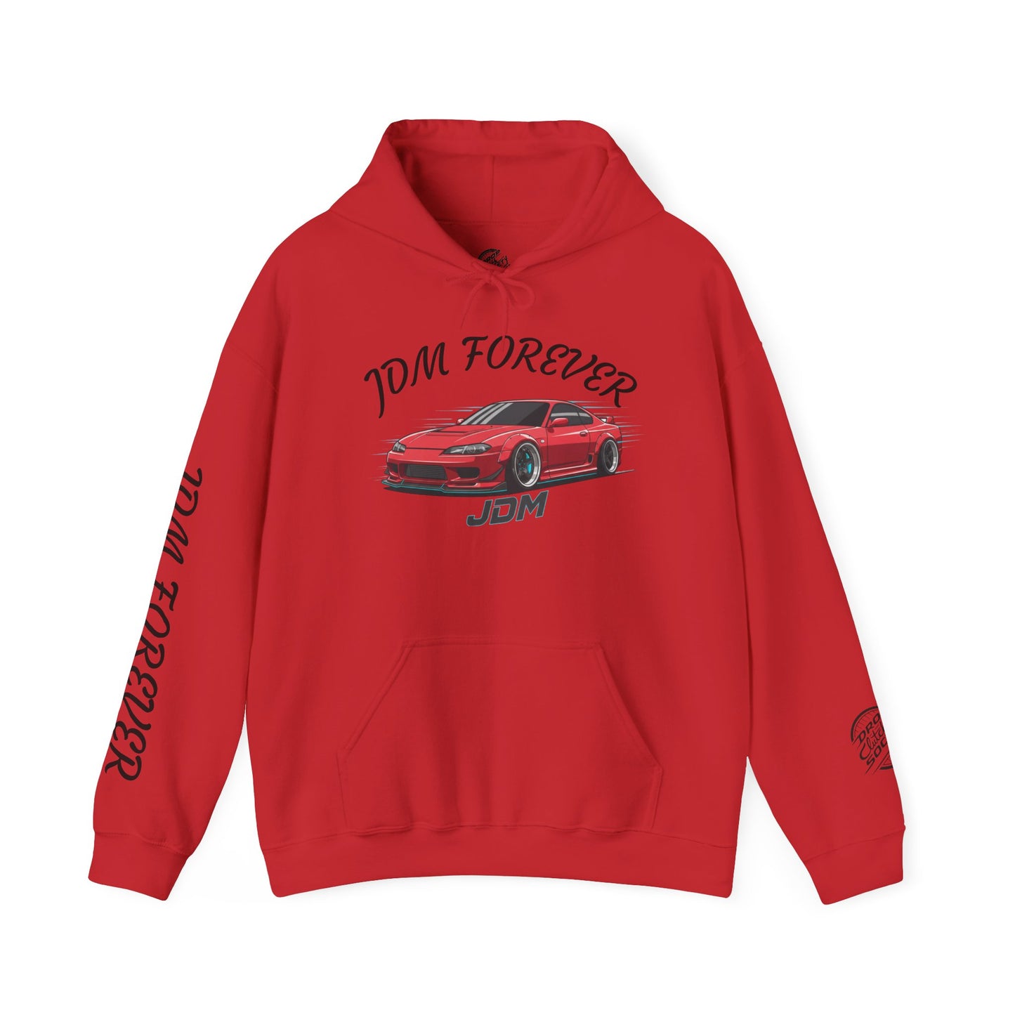 JDM Forever Hoodie — Red Sports Car Graphic Streetwear