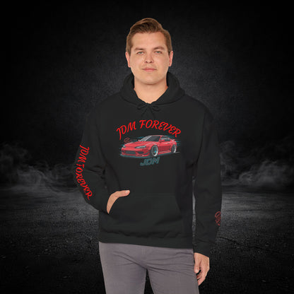 JDM Forever Hoodie — Red Sports Car Graphic Streetwear