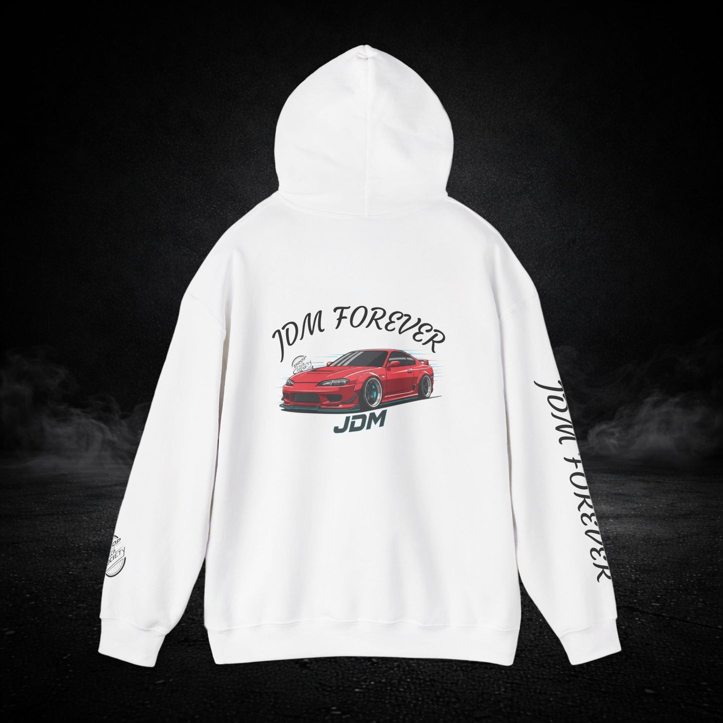 JDM Forever Hoodie — Red Sports Car Graphic Streetwear