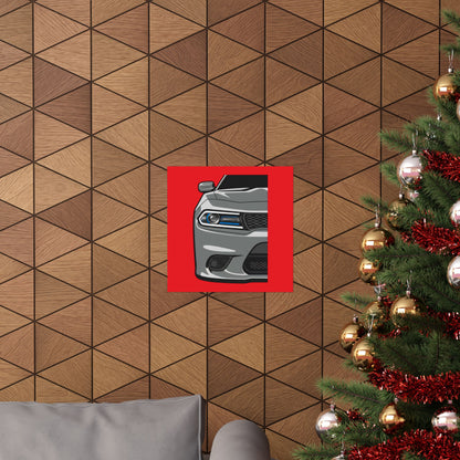 Muscle Car Front View Matte Poster — Automotive Wall Art for Garage & Man Cave