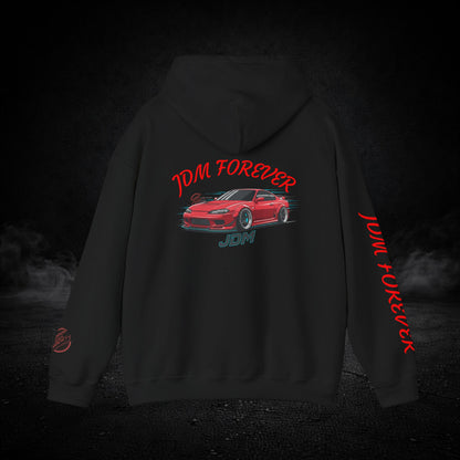 JDM Forever Hoodie — Red Sports Car Graphic Streetwear