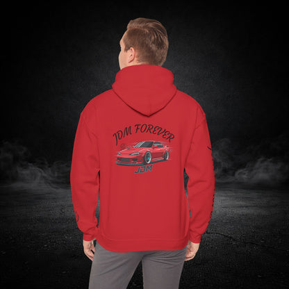 JDM Forever Hoodie — Red Sports Car Graphic Streetwear